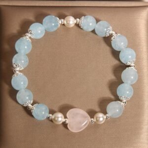 New Chinese Natural Aquamarine Crystal Bracelet Women's Light Luxury