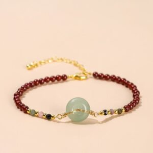 Garnet Peace Buckle Bead Calm Bracelet | Your Quiet Daily Anchor for Inner Warmth | AetherFate