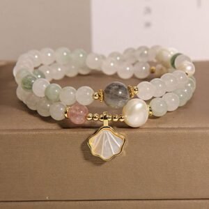 For When You Need Quiet Wisdom | Double Layer Jade Shell Bracelet