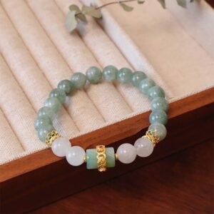 For When You Need Quiet Wisdom | Single Double Layer Jade Peace Buckle Bracelet
