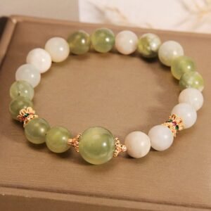 Green Grape Color Jade Abundance Bracelet | Your Quiet Daily Anchor for Quiet Wisdom | AetherFate
