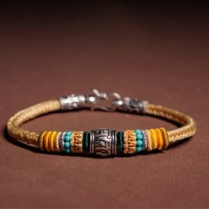 Gentle Focus, Worn Daily. Handmade Sterling Silver Tibetan Om Mani Padme Hum Purity Braided Bracelet by AetherFate