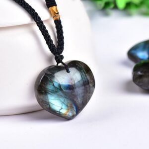 Labradorite Love Heart Support Necklace Pendant | Your Quiet Daily Anchor for Quiet Presence | AetherFate