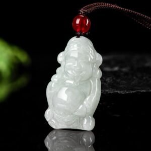 Quiet Wisdom, Worn Daily. Jade Chinese God of Caishen Ingot Necklace Pendant by AetherFate