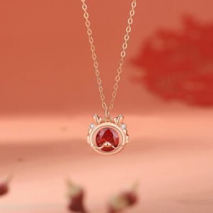 Sterling Silver Year Of The Dragon Red Zircon Necklace Pendant Bracelet Earrings Ring (Extra 30% Off | USE CODE: FS30) | Your Quiet Daily Anchor for Gentle Focus | AetherFate