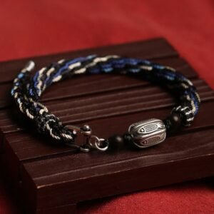 Sterling Silver Koi Fish Reincarnation Knot Braid String Bracelet | Your Quiet Daily Anchor for Gentle Focus | AetherFate