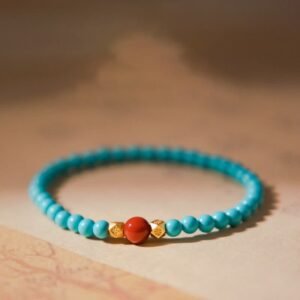 For When You Need Steady Presence | Turquoise Red Agate Beaded Bracelet