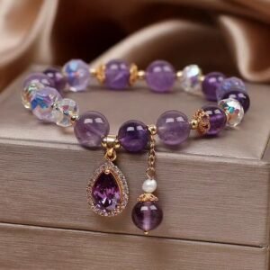 Amatista Zircon Amor Heart Soul Charm Pulsera | AetherFate