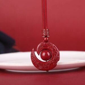 One's Improves Design Patern Cinnabar Concentration Necklace Pendant | Your Quiet Daily Anchor for Gentle Warmth | AetherFate