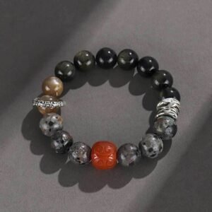 For When You Need Clarity & Grounding — Obsidian & Agate Bracelet | AetherFate