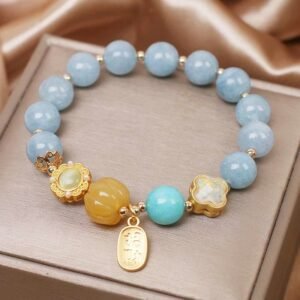 Gentle Clarity, Worn Daily. Aquamarine Bracelet by AetherFate
