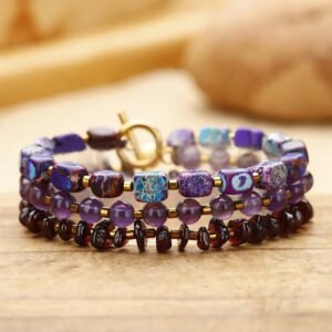 Quiet Calm, Worn Daily. Amethyst & Garnet Bracelet by AetherFate