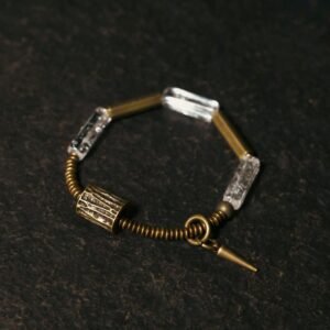 Quiet Connection, Worn Daily. Copper Square White Crystal Bracelet by AetherFate