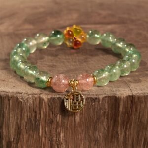 Soft Joy, Worn Daily. Strawberry Quartz Bracelet by AetherFate