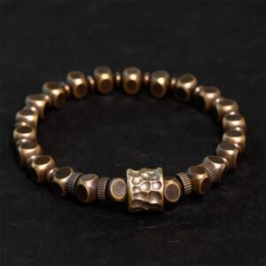 Quiet Connection, Worn Daily. Copper Meteorite Pattern Balance Bracelet by AetherFate
