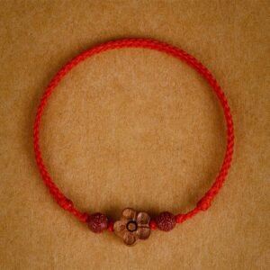 Peach Wood Small Peach Blossom Cinnabar String Bracelet Anklet | Your Quiet Daily Anchor for Quiet Grounding | AetherFate