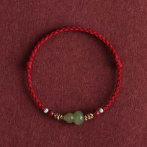 For When You Need Quiet Wisdom | Hetian Jade Gourd Braided Bracelet Anklet