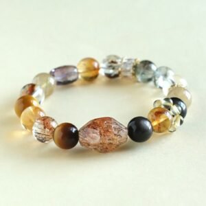 Super Seven Crystal Topaz Obsidian Tiger Eye Positivity Bracelet | Your Quiet Daily Anchor for Inner Stillness | AetherFate