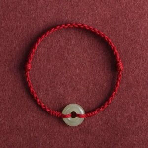 For When You Need Quiet Wisdom | Hetian Jade Peace Buckle Braided Bracelet Anklet