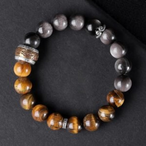 For When You Need Steady Focus — Tiger Eye & Obsidian Bracelet | AetherFate