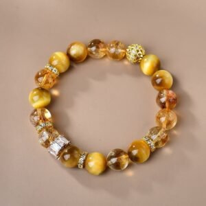 Tiger Eye Citrine Beads Strength Courage Bracelet | Your Quiet Daily Anchor for Quiet Warmth | AetherFate