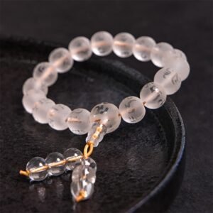 Gentle Clarity, Worn Daily. Clear Quartz & Onyx Bracelet by AetherFate