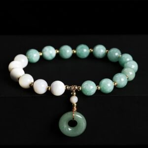 🔮 Jade Trochus Horseshoe Snail Peace Buckle Charm Abundance Bracelet | Your Quiet Daily Anchor for Quiet Wisdom | AetherFate