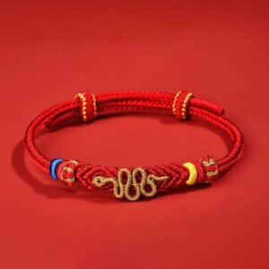 🔮 Quiet Presence, Worn Daily. Red String Eight Thread Peace Knot Year Of The Snake Braided Bracelet by AetherFate