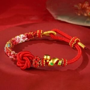 🔮 Red String Mandala Knot Hand-woven Colorful Flowers Year Of The Snake Braided Bracelet | Your Quiet Daily Anchor for Quiet Presence | AetherFate