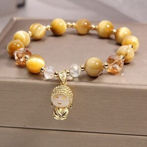 Yellow Tiger Eye Meditation Buddha Bracelet | Your Quiet Daily Anchor for Quiet Warmth | AetherFate