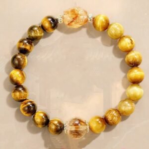 🔮 For When You Need Quiet Warmth | Yellow Black Tiger Eye Citrine Strength Bracelet