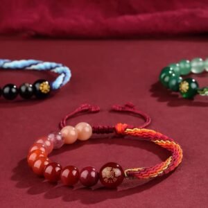 🔮 Five Elements Various Crystal Agate Reincarnation Knot Braid Bracelet | Your Quiet Daily Anchor for Steady Presence | AetherFate
