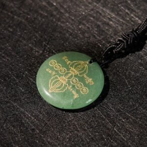 Vajra Dorje Sanskrit Pattern Various Crystal Black Obsidian Fulfilment Necklace Pendant | Your Quiet Daily Anchor for Inner Stillness | AetherFate