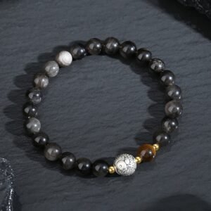 For When You Need Steady Focus — Tiger Eye & Obsidian Bracelet | AetherFate