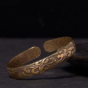 For When You Need Quiet Connection | Flowers Copper Brass Balance Self Care Cuff Bracelet Bangle