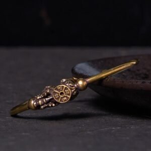 Quiet Connection, Worn Daily. Pi Xiu Carrying Compass Fu Character Copper Brass Bracelet Bangle by AetherFate