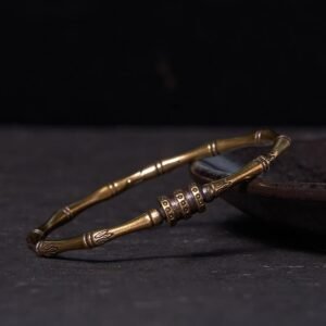 Bamboo Lotus Flower Copper Brass Peace Bracelet Bangle | Your Quiet Daily Anchor for Quiet Connection | AetherFate