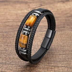 For When You Need Quiet Warmth | Tiger Eye Stone Courage Willpower Multi-layer Leather Bracelet