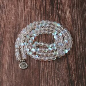 For When You Need Quiet Presence | 108 Mala Beads Glitter Stone Lotus Enlightenment Bracelet