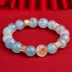 For When You Need Gentle Clarity | Five Elements Various Agate Crystal Green Phantom Rutilated Quartz Green Grape Agate Malachite Bracelet