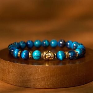 Blue Green Red Tiger Eye Buddha Head Balance Bracelet | Your Quiet Daily Anchor for Quiet Warmth | AetherFate