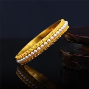 Quiet Connection, Worn Daily. Copper Pearl Cuff Half Bracelet Bangle by AetherFate