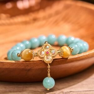 Quiet Wisdom, Worn Daily. Jade Yellow Tiger Eye Prosperity Bracelet by AetherFate