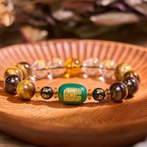 For When You Need Quiet Warmth | Chinese Tiger Eye White Crystal Courage Bracelet