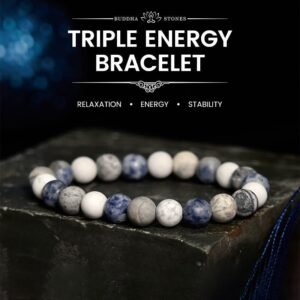 For When You Need Gentle Serenity | White Turquoise Picasso Jasper Blue Spot Jasper Relaxation Bracelet