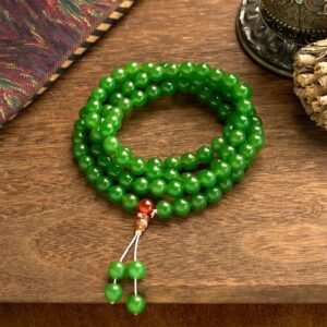 For When You Need Quiet Wisdom | 108 Mala Beads Cyan Jade Bracelet