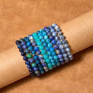 Quiet Presence, Worn Daily. Let The Past Go Blue Series Calm Tranquility Bracelet by AetherFate