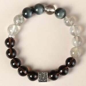 Rutilated Quartz & Obsidian Bracelet | Your Quiet Daily Anchor for Gentle Clarity | AetherFate