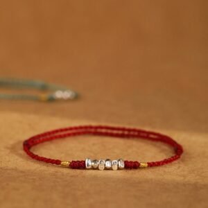 Against Your Collarbone | Your Peaceful Daily Anchor for Qui... | 925 Sterling Silver Dark Red Rope, 925 Sterling Silver Red Ro... | AetherFate