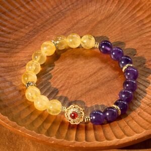 Quiet Calm, Worn Daily. Amethyst & Citrine Bracelet by AetherFate